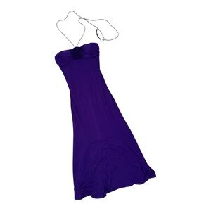 CC7 Purple Halter maxi dress with flower & detail size small